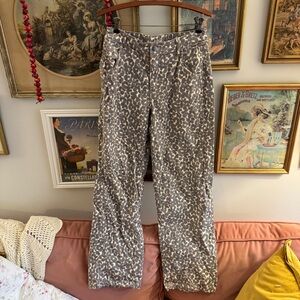 Wild Fable Animal Print Pants in Gray and Cream